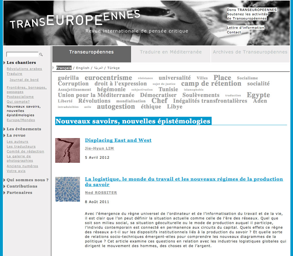 TranseuropÃ©ennes - Une rubrique